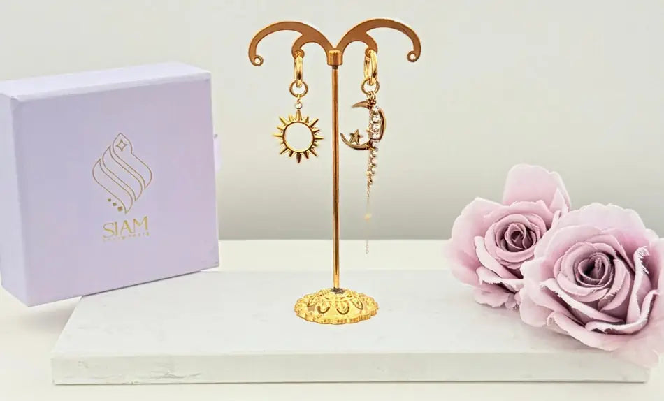 Boucles d’oreilles « Soleil & Lune »