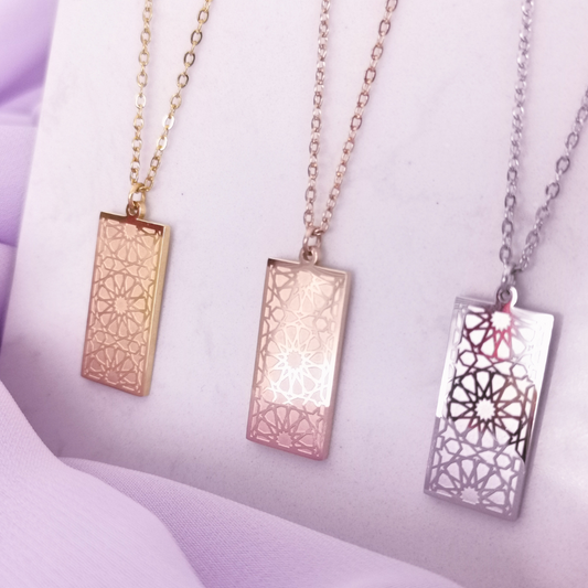 Collier Plaque "Zellige" - Inspiration Marocaine