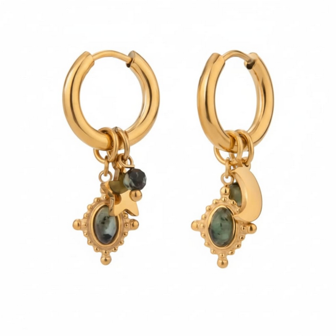 Boucles d’oreilles « Émeraude Orientale »