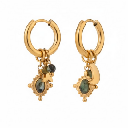 Boucles d’oreilles « Émeraude Orientale »