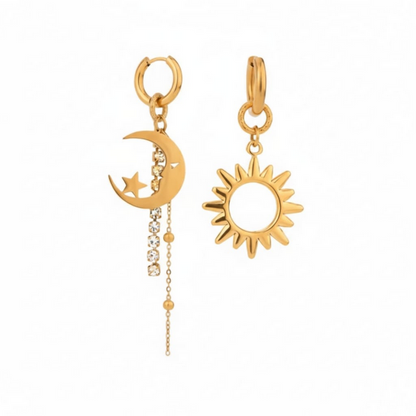 Boucles d’oreilles « Soleil & Lune »