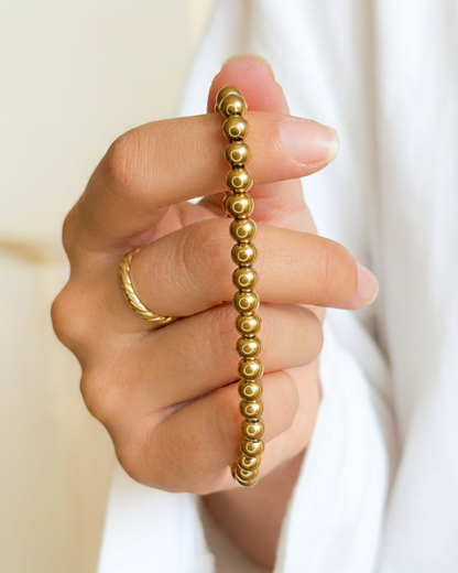 Bracelet "Perles de Foi" - Acier Inoxydable Doré