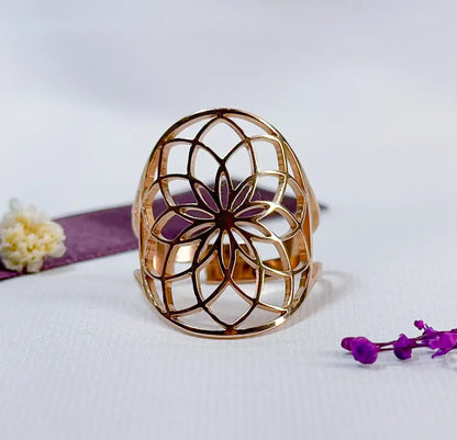 Bague Aniya – Fleur géométrique ajourée - Image 4