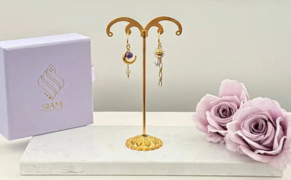 Boucles d’oreilles « Lune Améthyste »