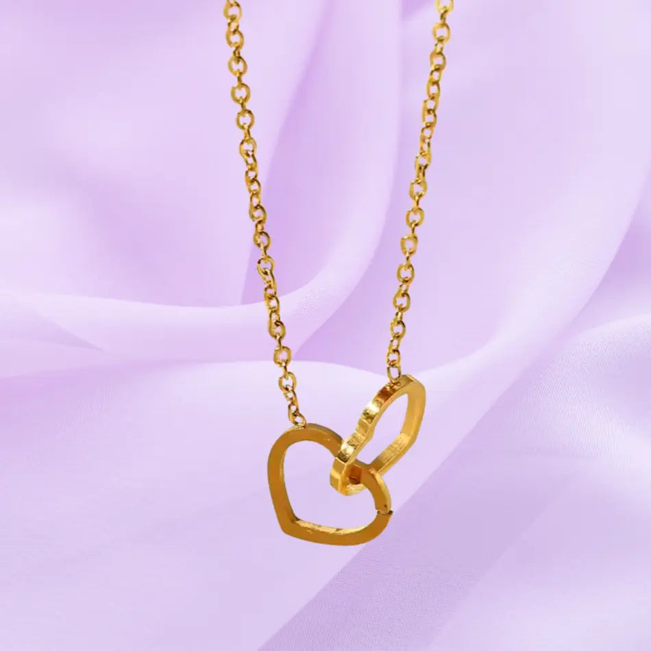 Collier "Cœur à l'Infini" - Pendentif Coeurs Acier Inoxydable - Image 3