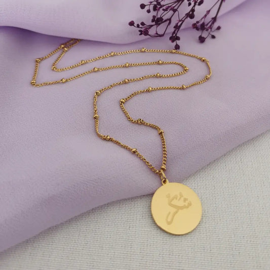 Collier Doré Gratitude "Shukr" - Médaille & Chaîne Perlée - Image 4