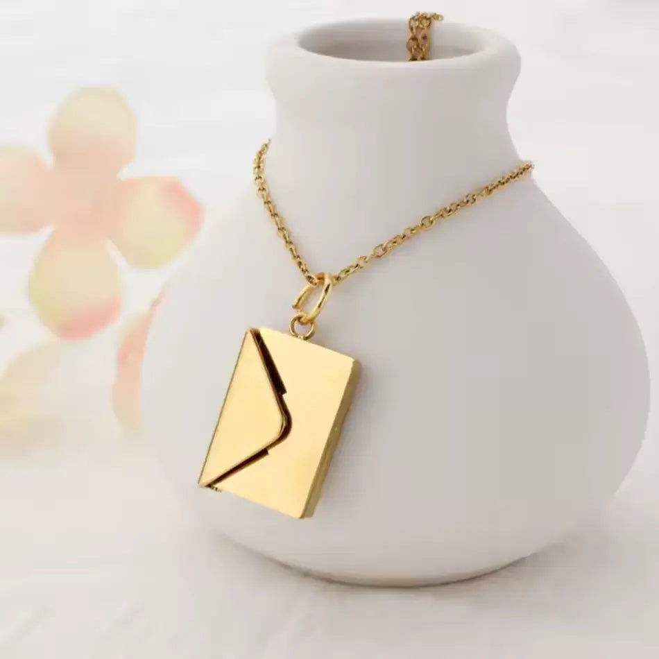 Collier Enveloppe Pendentif - Message Love you - Image 3