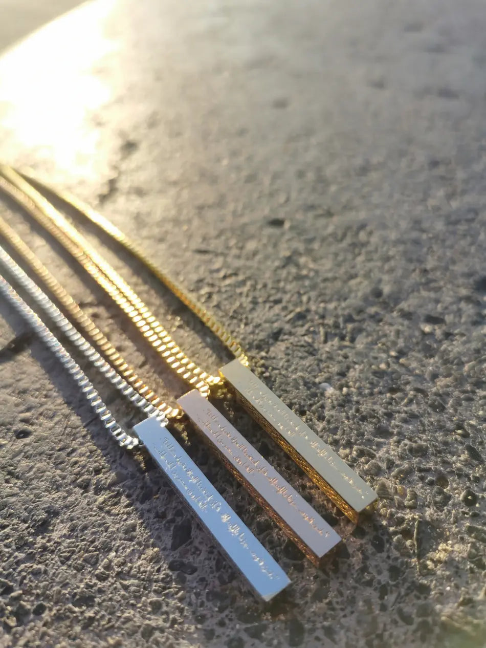 Collier Gavé Barre "Omar Ibn Khattab" - Citation Islamique - Image 8