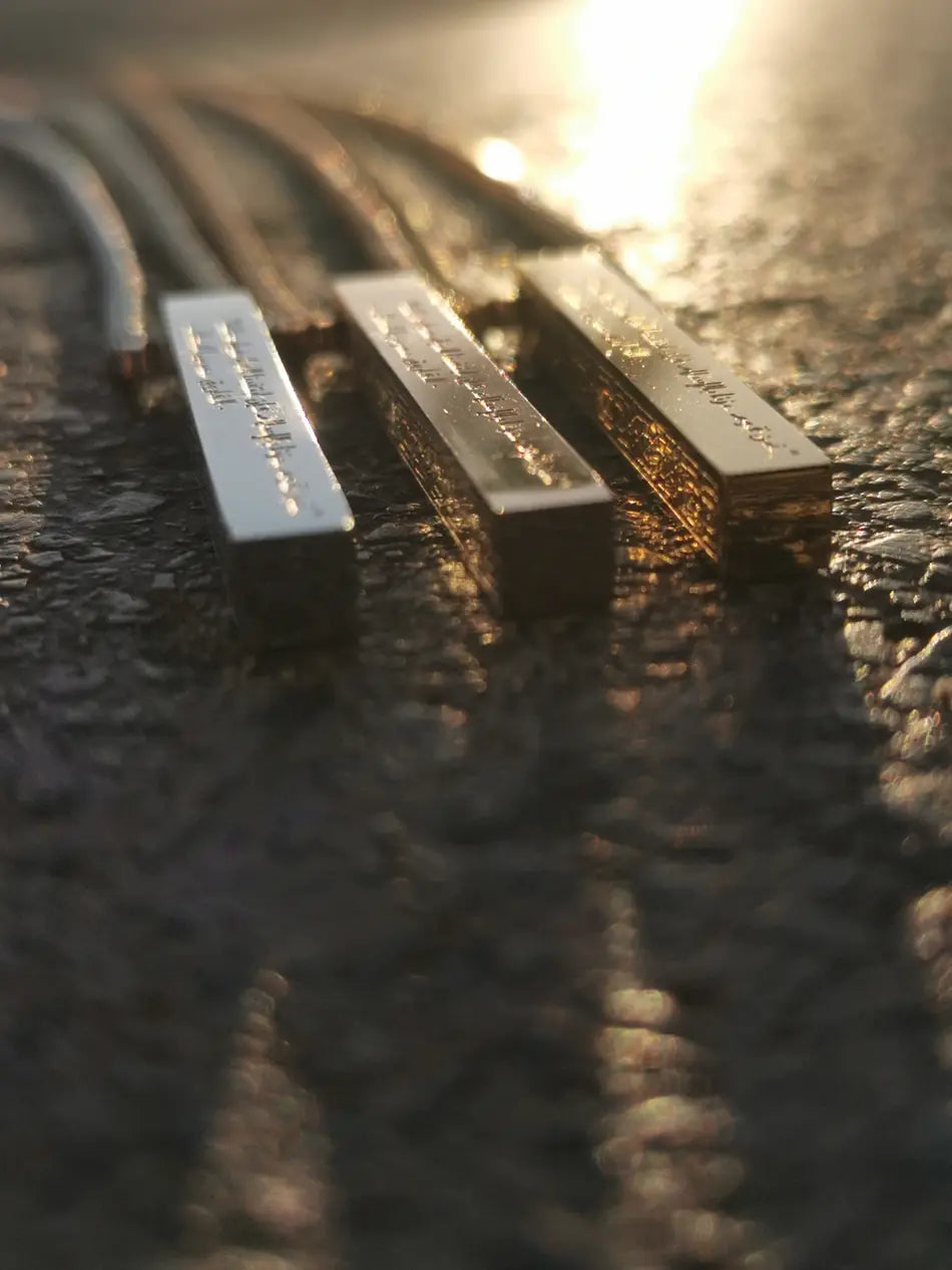 Collier Gavé Barre "Omar Ibn Khattab" - Citation Islamique - Image 11