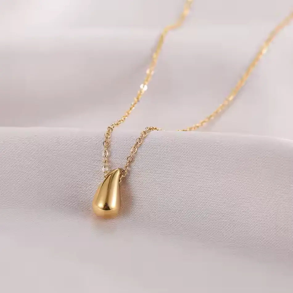 Collier Goutte d'Or "Dama" - Pendentif Larme Doré