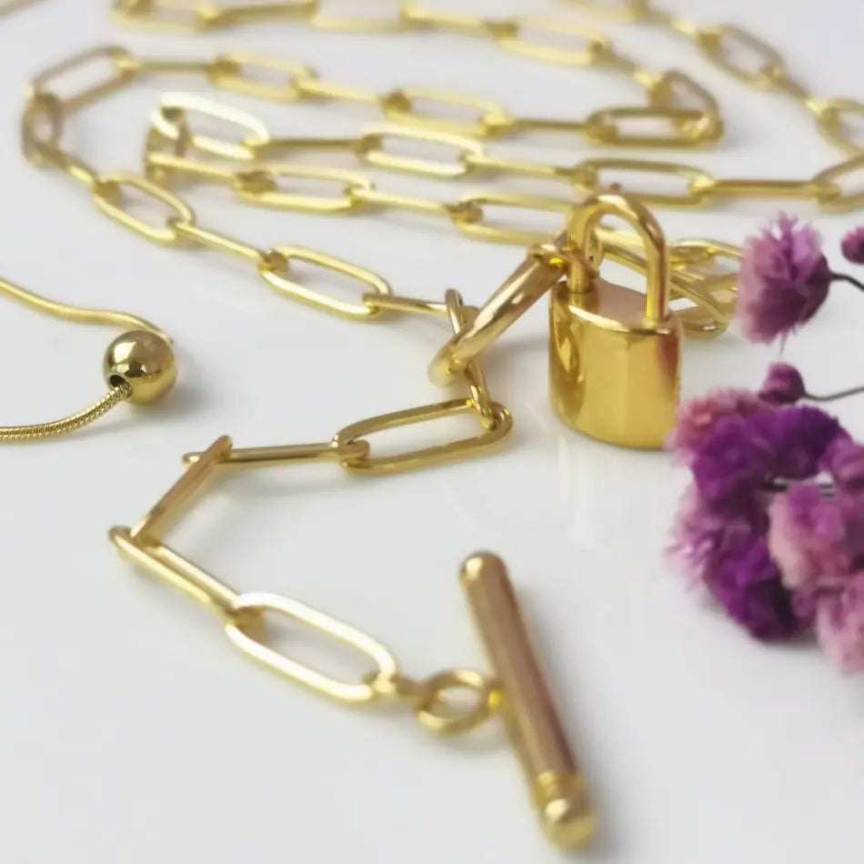 Collier Maille Double "Cadenas" - Superposition Trombone & Serpent - Image 3